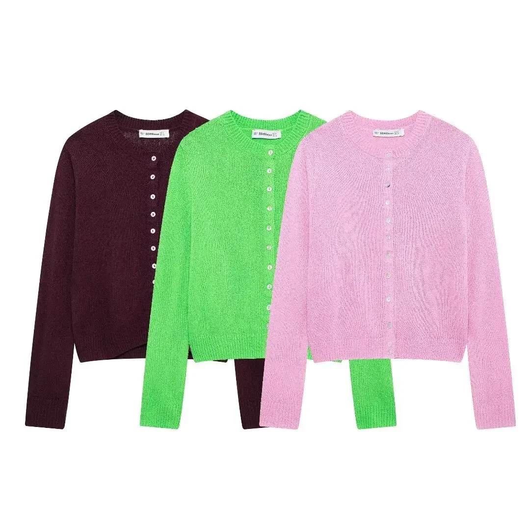 Women's 2024 New Fashion Multi Color Casual Short O Neck Knitted Coat Retro Long Sleeve Button up Women's Coat Chic Top
Women's 2024 New Fashion Multi Color Casual Short O Neck Knitted Coat Retro Long Sleeve Button up Women's Coat Chic Top