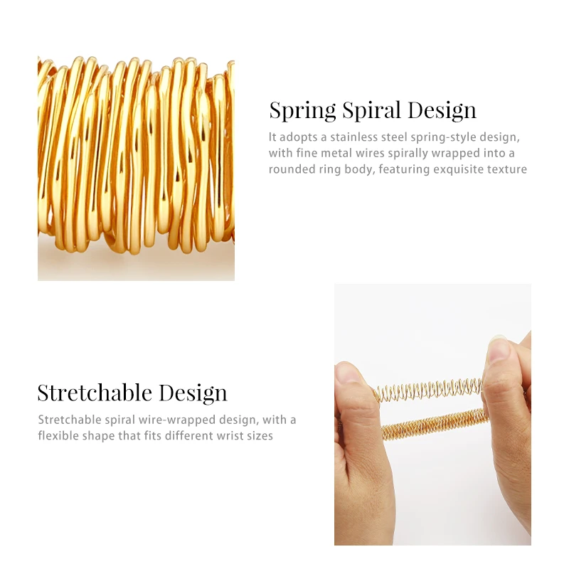 MEHOPE Stainless Steel Gold Adjustable Spring Bangle 60mm 10mm 12g, for Girlfriend Mother Daughter - Shopping Party Daily Gift
MEHOPE Stainless Steel Gold Adjustable Spring Bangle 60mm 10mm 12g, for Girlfriend Mother Daughter - Shopping Party Daily Gift