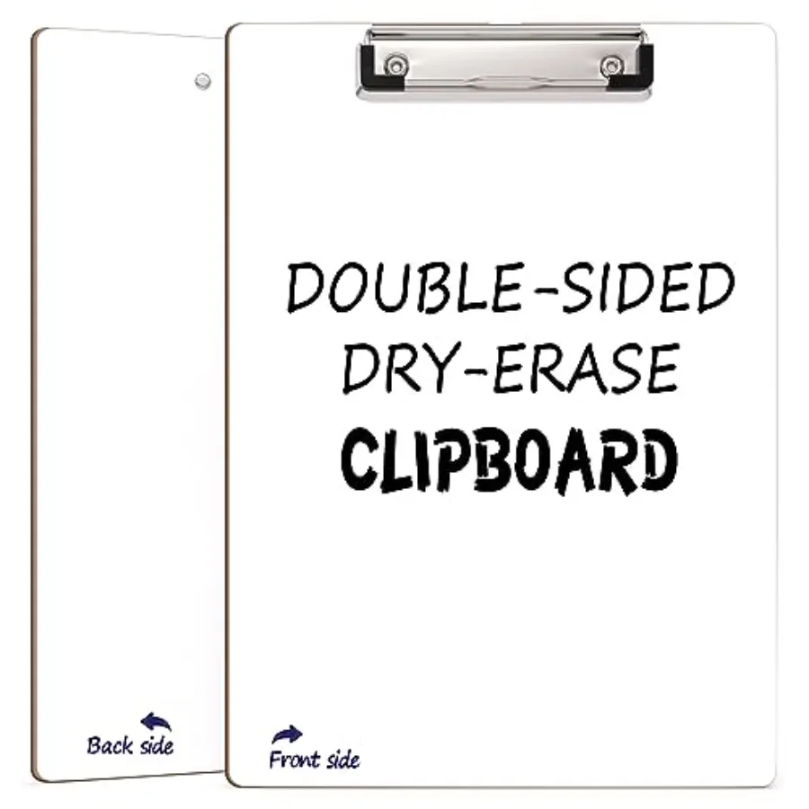 Dry Erase Clipboard Durable Double-Sided 9"x12" White Board Clipboard with Low Profile Clip White Clipboard for School Teacher
Dry Erase Clipboard Durable Double-Sided 9"x12" White Board Clipboard with Low Profile Clip White Clipboard for School Teacher