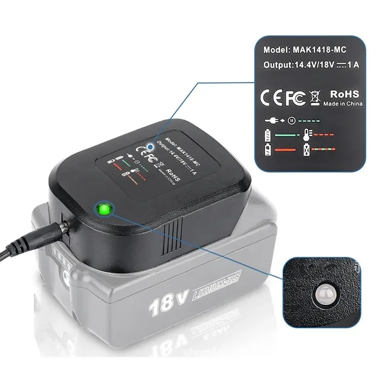 Replacement Charger for Makita 18V/14.4V Lithium Batteries BL1830/BL1840/BL1850 AC100-240V MAX Lithium Battery Charger Adapter
Replacement Charger for Makita 18V/14.4V Lithium Batteries BL1830/BL1840/BL1850 AC100-240V MAX Lithium Battery Charger Adapter