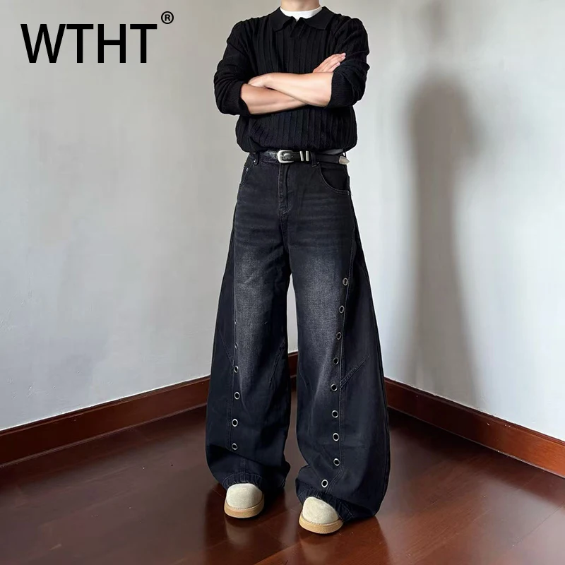 WTHT Fashion Men's Gradient Spliced Metal High Street Denim Pants Vintage American Style Wide Leg Jeans Male 2025 Autumn 2A2368
WTHT Fashion Men's Gradient Spliced Metal High Street Denim Pants Vintage American Style Wide Leg Jeans Male 2025 Autumn 2A2368