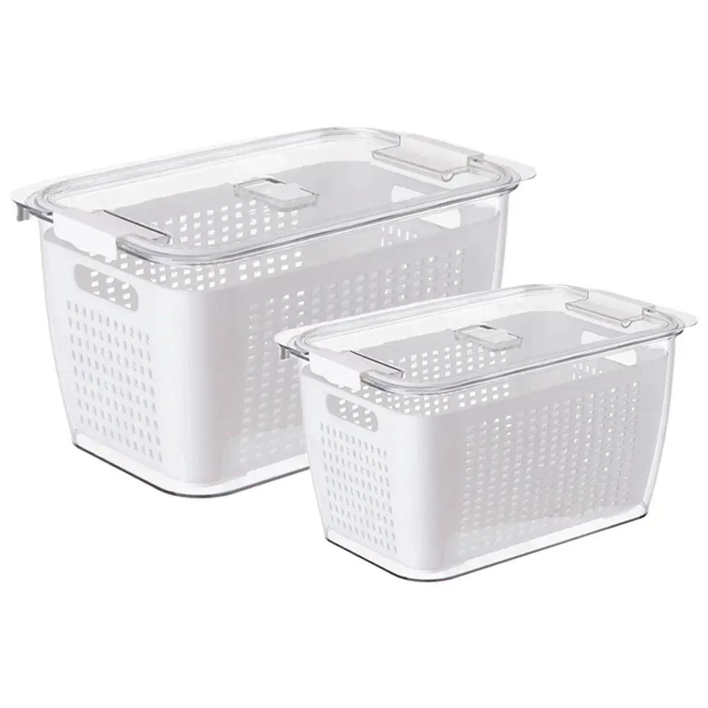 2Pcs Food Fresh Keeping Container Multi-Functional Fridge Organizer Double Layer Drain Basket Refrigerator Vegetable Fruit
2Pcs Food Fresh Keeping Container Multi-Functional Fridge Organizer Double Layer Drain Basket Refrigerator Vegetable Fruit