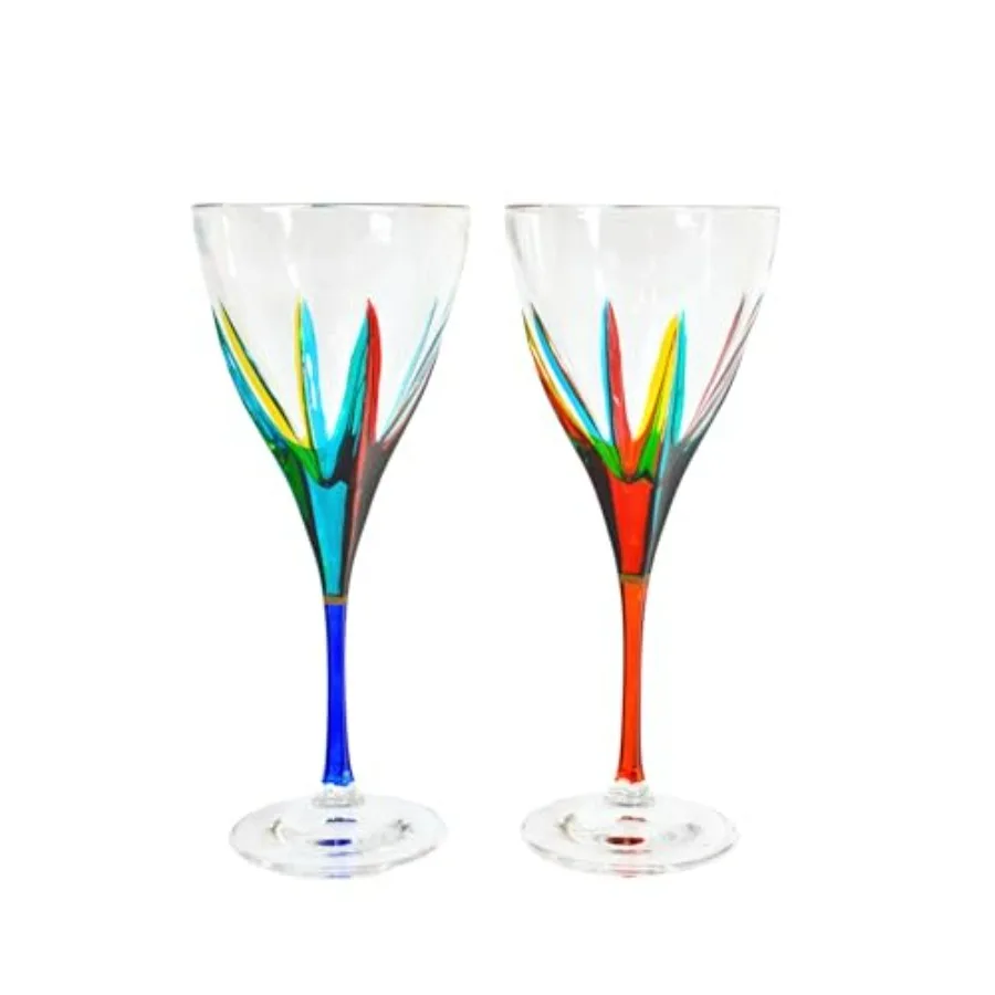 Crystal Italian Wine Glasses Set of 2 Fusion Design 8 OZ Capacity Colorful Stems Luxury Crystal Glassware for Red or White Wine
Crystal Italian Wine Glasses Set of 2 Fusion Design 8 OZ Capacity Colorful Stems Luxury Crystal Glassware for Red or White Wine