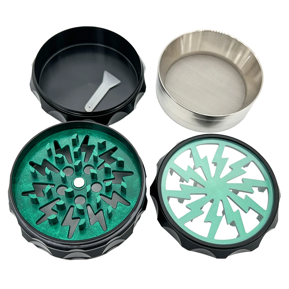 63mm 4 Layer Zinc Alloy Herb Grinder Lightning Bolt Design Premium Metal Crusher Spice Tool Birthday Gift
63mm 4 Layer Zinc Alloy Herb Grinder Lightning Bolt Design Premium Metal Crusher Spice Tool Birthday Gift