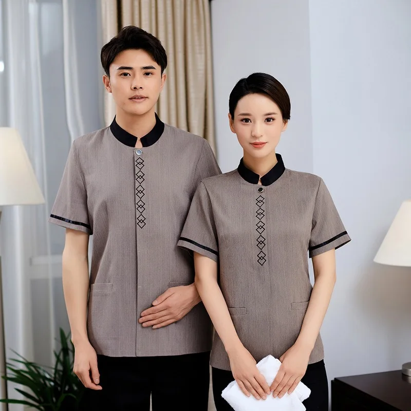 Short Sleeve Cleaning Work Uniform for WomenPALinen Hotel Room Attendant Uniform Property Hotel Cleaning Uniform Summer Outfit
Short Sleeve Cleaning Work Uniform for WomenPALinen Hotel Room Attendant Uniform Property Hotel Cleaning Uniform Summer Outfit