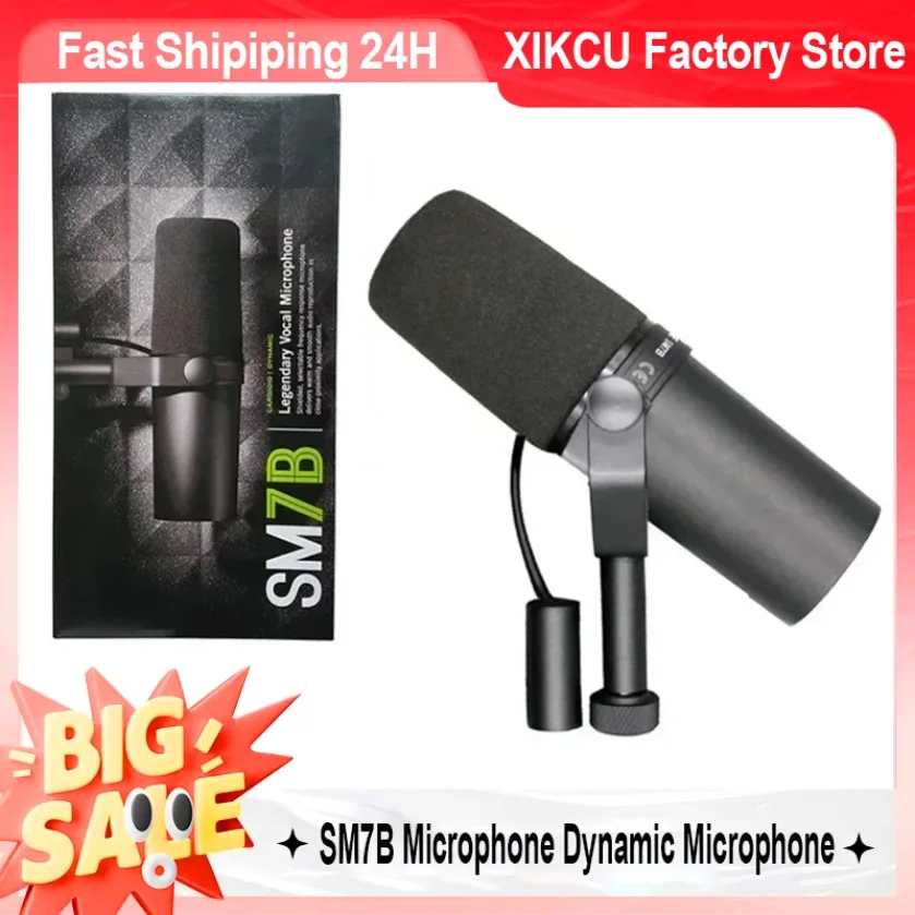 XIKCU SM7B Professional Dynamic Cardioid Microphone Live Vocals Recording Performance Studio Selectable Frequency Response Mic
XIKCU SM7B Professional Dynamic Cardioid Microphone Live Vocals Recording Performance Studio Selectable Frequency Response Mic