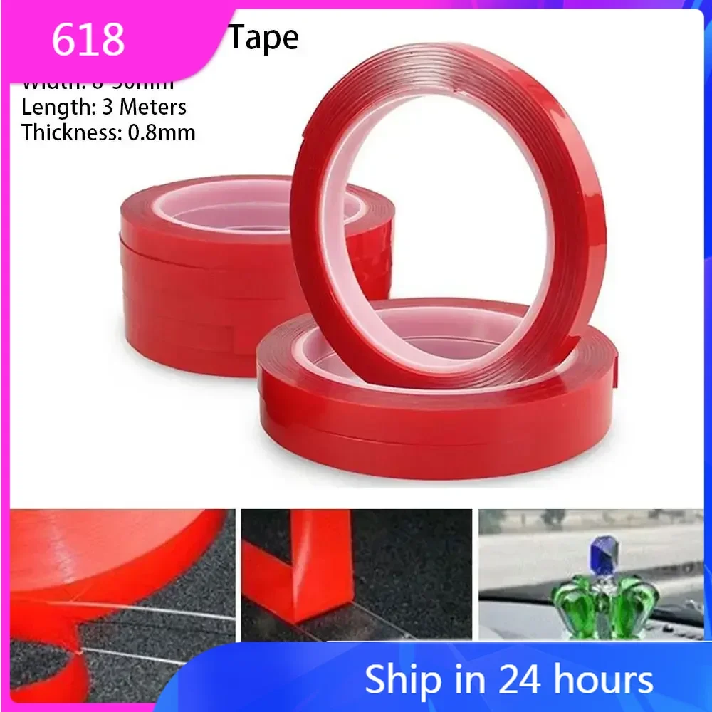 3 Roll/ Meters PET Red Film Double Sided Tape 6-50mm Width Strong Self Adhesive Sticker Tape Clear Acrylic Fixed Pasted Tapes
3 Roll/ Meters PET Red Film Double Sided Tape 6-50mm Width Strong Self Adhesive Sticker Tape Clear Acrylic Fixed Pasted Tapes
