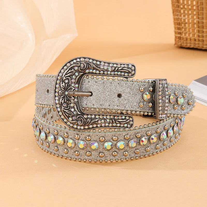 European New Fashion Point Diamond Belt Punk Hundred Hole Adjustable Belt Women Spice Girls Sweet Jeans Embellished Belt
European New Fashion Point Diamond Belt Punk Hundred Hole Adjustable Belt Women Spice Girls Sweet Jeans Embellished Belt