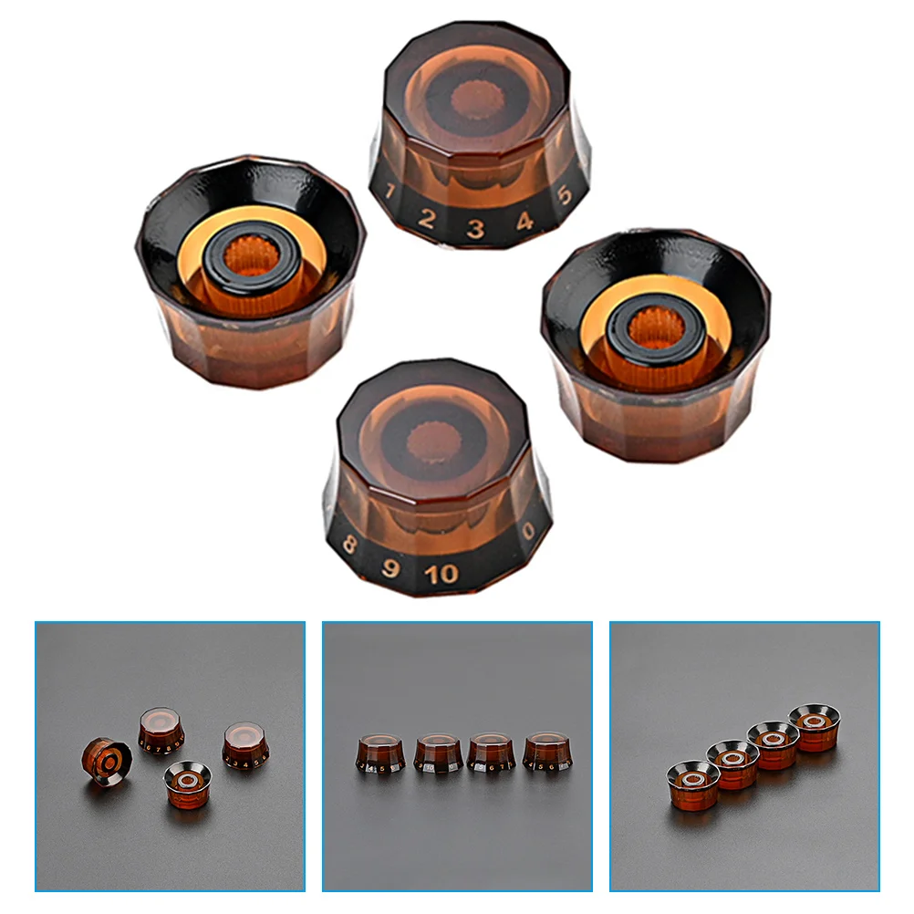 4 Pcs Black Edge Guitar Volume Knobs Durable Plastic Control Knob Accessory for Electric Guitars Bass Tone Buttons
4 Pcs Black Edge Guitar Volume Knobs Durable Plastic Control Knob Accessory for Electric Guitars Bass Tone Buttons