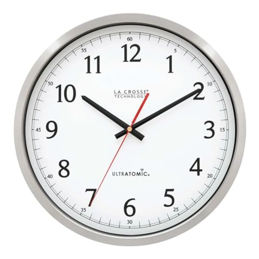 404-1235UA-PL UltrAtomic 14 inch Stainless Steel Wall Clock Shatterproof Lens Silver
404-1235UA-PL UltrAtomic 14 inch Stainless Steel Wall Clock Shatterproof Lens Silver