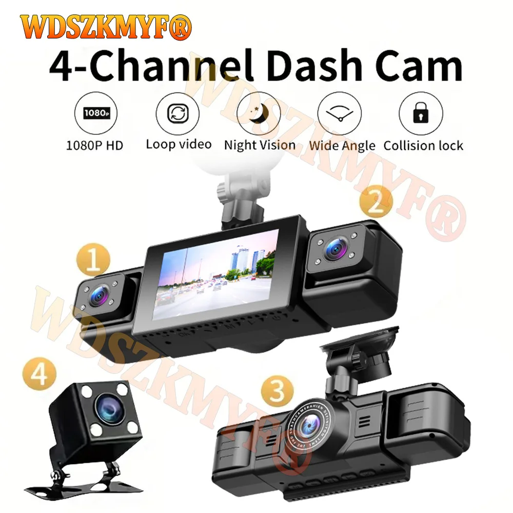 360° Car DVR 3/ 4Lens 1080P Video Recorder Dash Cam Car DVR Front left right Rear View Camera Night Vision Car Assecories
360° Car DVR 3/ 4Lens 1080P Video Recorder Dash Cam Car DVR Front left right Rear View Camera Night Vision Car Assecories