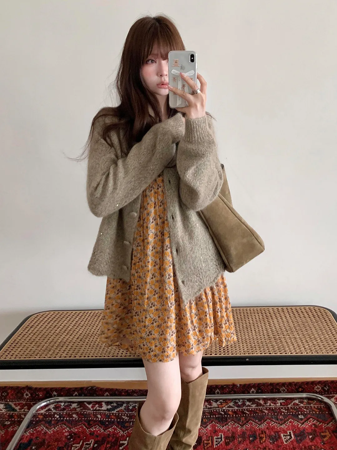 Korean Sle Spring Faion Women's Sweater Cardigan Floral Skirt Two-Piece Set Long Sve Loose Fit Sweet Sle
Korean Sle Spring Faion Women's Sweater Cardigan Floral Skirt Two-Piece Set Long Sve Loose Fit Sweet Sle