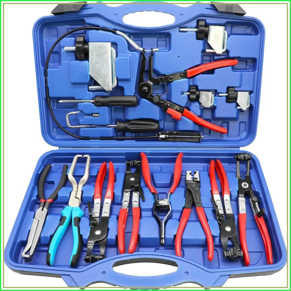 15pcs Hose Clamp Pliers Set for Auto Radiator Coolant Heater Water Fuel Lines with Electrical Disconnect Pliers
15pcs Hose Clamp Pliers Set for Auto Radiator Coolant Heater Water Fuel Lines with Electrical Disconnect Pliers