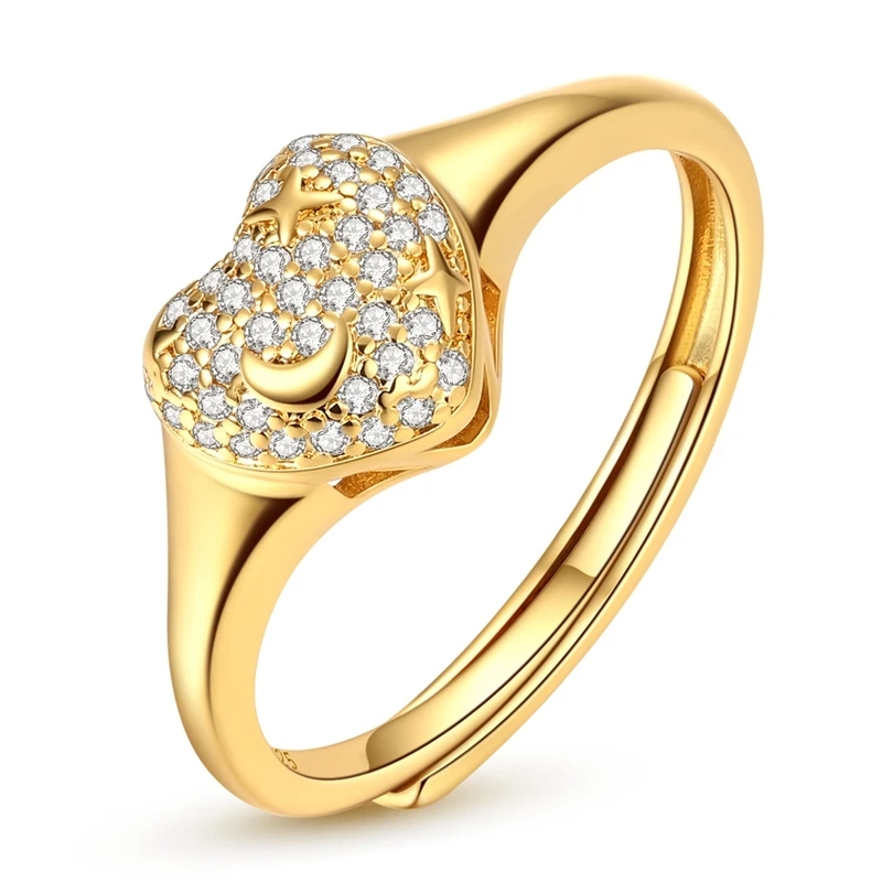Original 925 Sterling Silver Golden Heart Open Rings For Women Girls Jewelry Birthday Anniversary Gifts
Original 925 Sterling Silver Golden Heart Open Rings For Women Girls Jewelry Birthday Anniversary Gifts