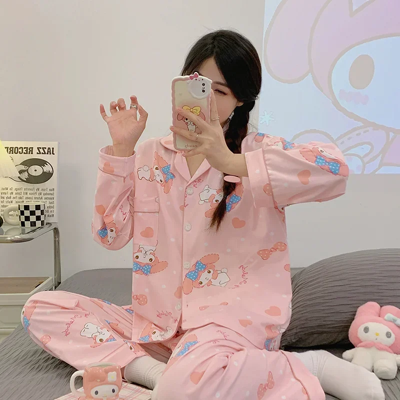 Spring new casual and comfortable two-piece set Sanrio pajamas Melody loungewear cute cartoon pajamas pink girl loungewear
Spring new casual and comfortable two-piece set Sanrio pajamas Melody loungewear cute cartoon pajamas pink girl loungewear