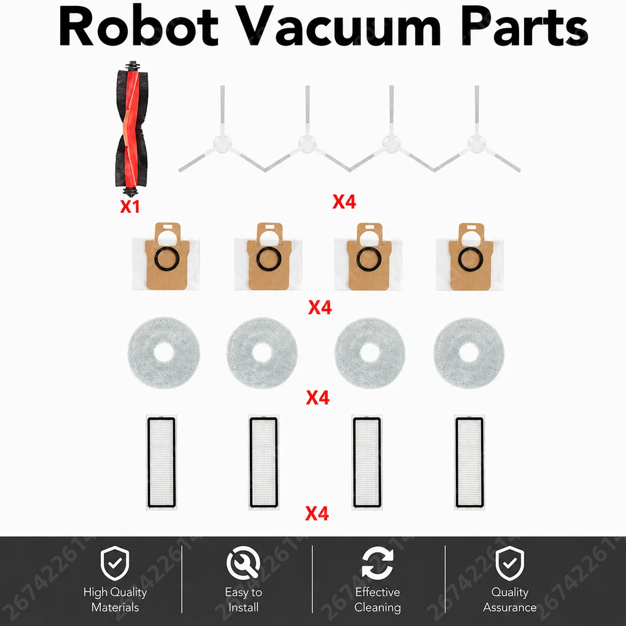 For Dreame Robot Vacuum S10 / S10 PLUS Robot Vacuum Cleaner Parts Replacement Main Side Brush Hepa Filter Mop Cloth Dust Bag
For Dreame Robot Vacuum S10 / S10 PLUS Robot Vacuum Cleaner Parts Replacement Main Side Brush Hepa Filter Mop Cloth Dust Bag