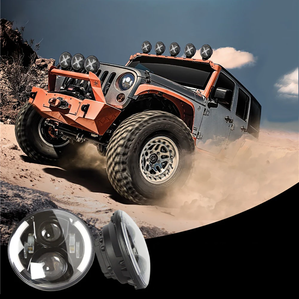 Lantsun J222 7-Inch LED Head Lamp with LED Ring Aluminum Alloy LED Headlights Hi/Lo Beam 50W for Jeep for Wrangler JK07-17
Lantsun J222 7-Inch LED Head Lamp with LED Ring Aluminum Alloy LED Headlights Hi/Lo Beam 50W for Jeep for Wrangler JK07-17