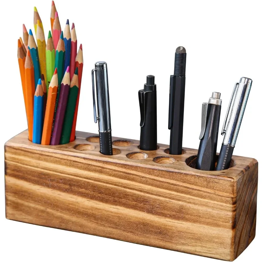 Desk rustic wood pen holder, solid wood desk pen organizer, fountain pen holder - stylish retro
Desk rustic wood pen holder, solid wood desk pen organizer, fountain pen holder - stylish retro
