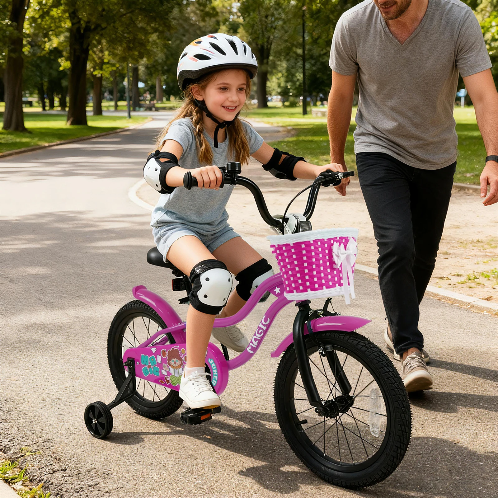 16 Inch Kids Bike with Training Wheels for Aged 4-7 Years Old - Magic Rose
16 Inch Kids Bike with Training Wheels for Aged 4-7 Years Old - Magic Rose