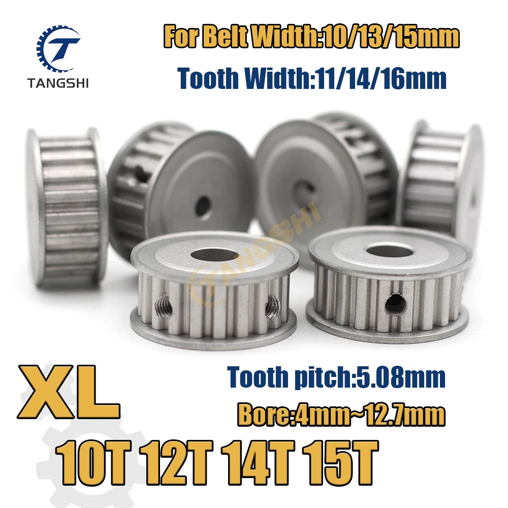 XL 10 12 14 15 teeth Synchronous Timing Pulley Bore 4mm to 12.7mm for Width 10/13/15mm Belt XL 10T 12T 14T 15Teeth Timing Pulley
XL 10 12 14 15 teeth Synchronous Timing Pulley Bore 4mm to 12.7mm for Width 10/13/15mm Belt XL 10T 12T 14T 15Teeth Timing Pulley