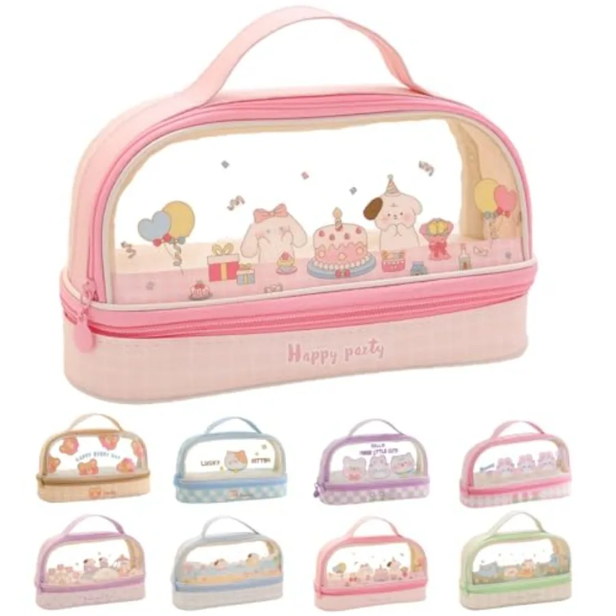 Bunny Pencil Pouch w/Handle Rabbit Kitten Bear Puppy Pen Case Cosmetic Bag Clear Case Transparent Waterproof
Bunny Pencil Pouch w/Handle Rabbit Kitten Bear Puppy Pen Case Cosmetic Bag Clear Case Transparent Waterproof