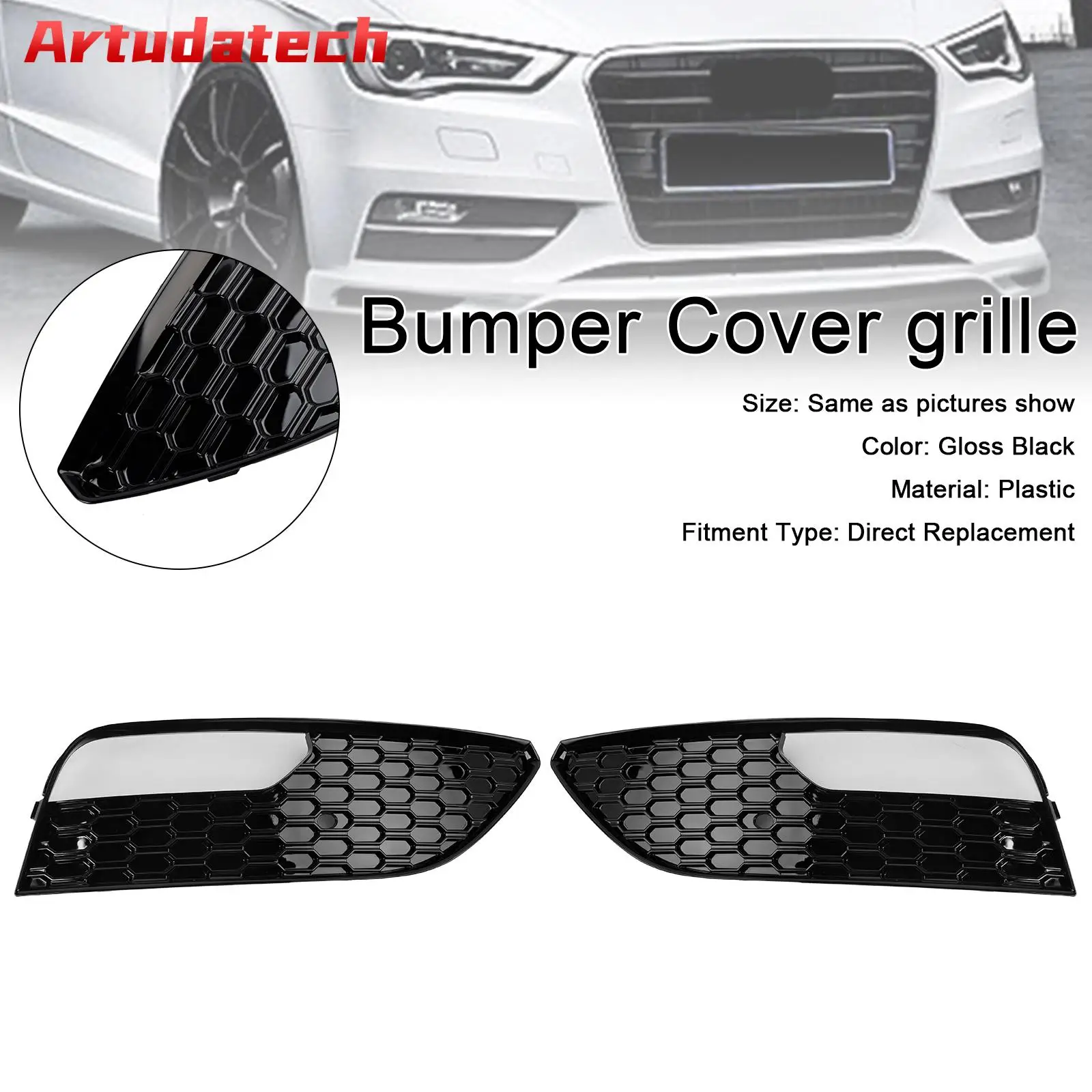 Artudatech 2PCS Front Bumper Fog Light Cover Grille Grill Fit Audi A3 2012-2016 Car Accessories 2013 2014 2015
Artudatech 2PCS Front Bumper Fog Light Cover Grille Grill Fit Audi A3 2012-2016 Car Accessories 2013 2014 2015