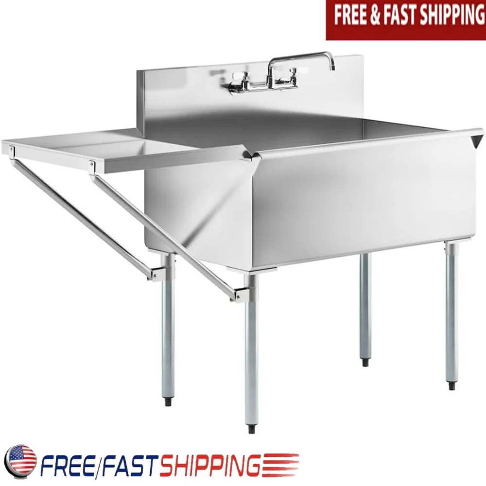 Commercial Stainless Steel Sink 36x24 Utility Sink 1 Compartment Deep Bowl Drainboard with Adjustable Faucet Kitchen
Commercial Stainless Steel Sink 36x24 Utility Sink 1 Compartment Deep Bowl Drainboard with Adjustable Faucet Kitchen