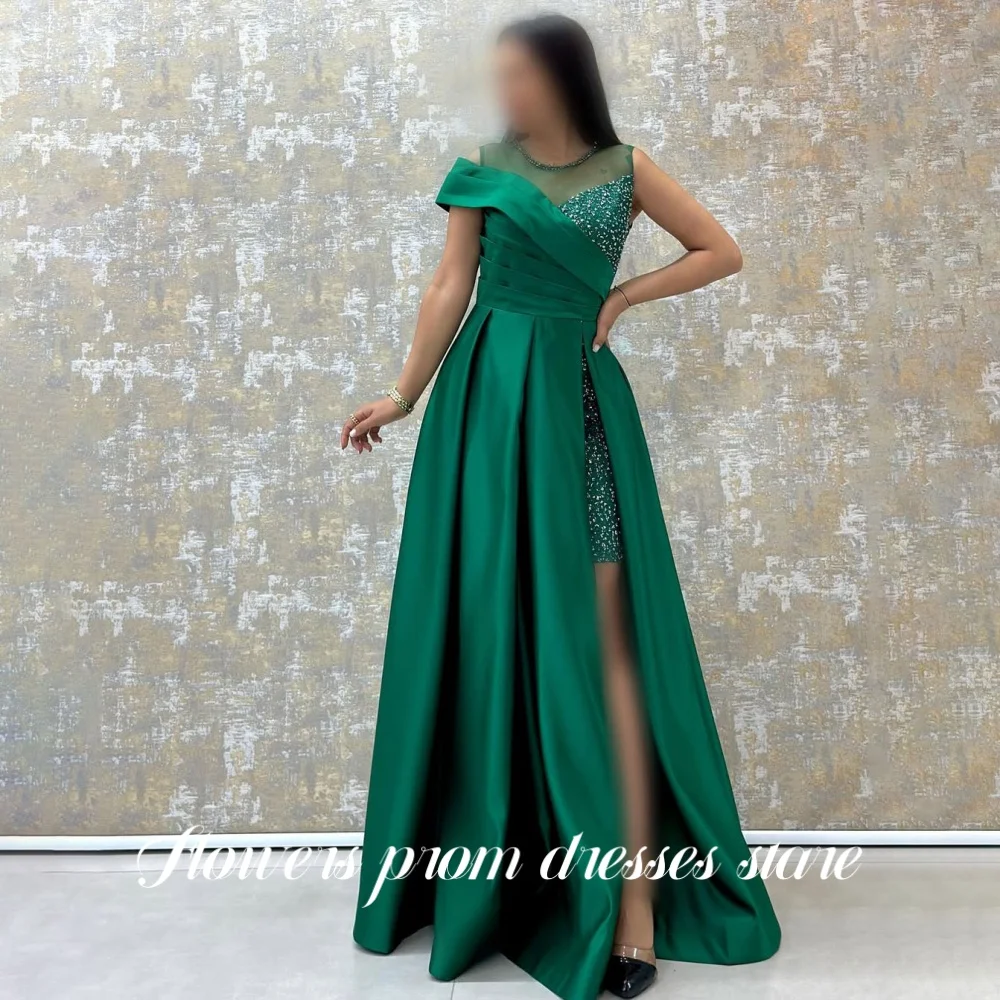 Flowers Green Prom Dress O-Neck Party Dress Evening Dress with Split Pleats Sequin Formal Celebrity vestido de fiesta Customized
Flowers Green Prom Dress O-Neck Party Dress Evening Dress with Split Pleats Sequin Formal Celebrity vestido de fiesta Customized