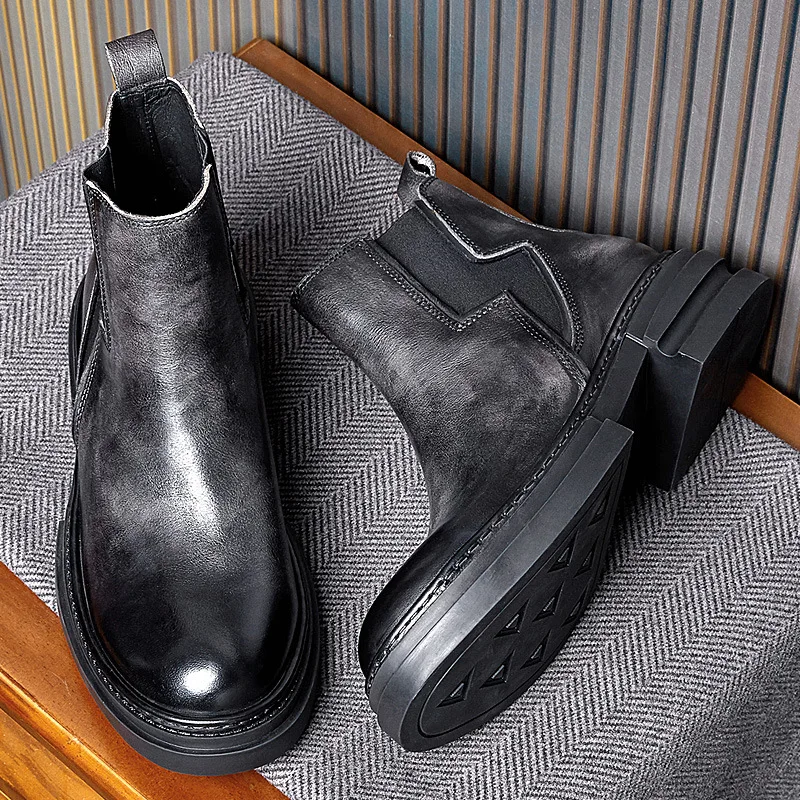 Brown Vintage cowhide Men's Boots Leather Chelsea Boots Big Toe Shoes High-quality Men's Shoes Cowboy Motorcycle Horse Boots
Brown Vintage cowhide Men's Boots Leather Chelsea Boots Big Toe Shoes High-quality Men's Shoes Cowboy Motorcycle Horse Boots
