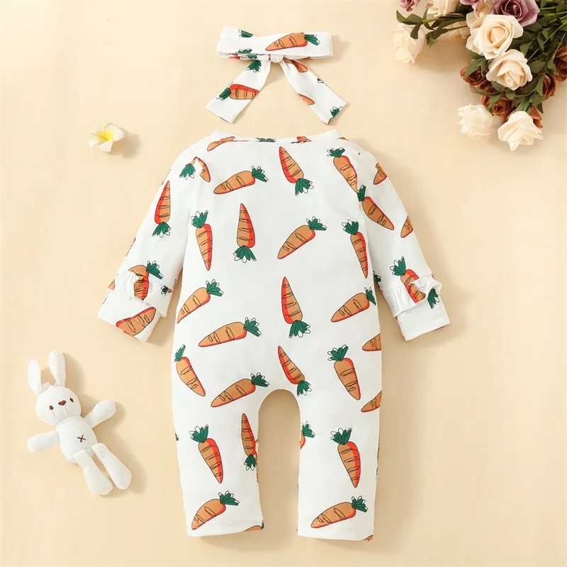 Baby Girl 2 Piece Set Round Neck Long Sleeve Zipper Romper Carrot Print Headband Infant Toddler Girl Outfits
Baby Girl 2 Piece Set Round Neck Long Sleeve Zipper Romper Carrot Print Headband Infant Toddler Girl Outfits