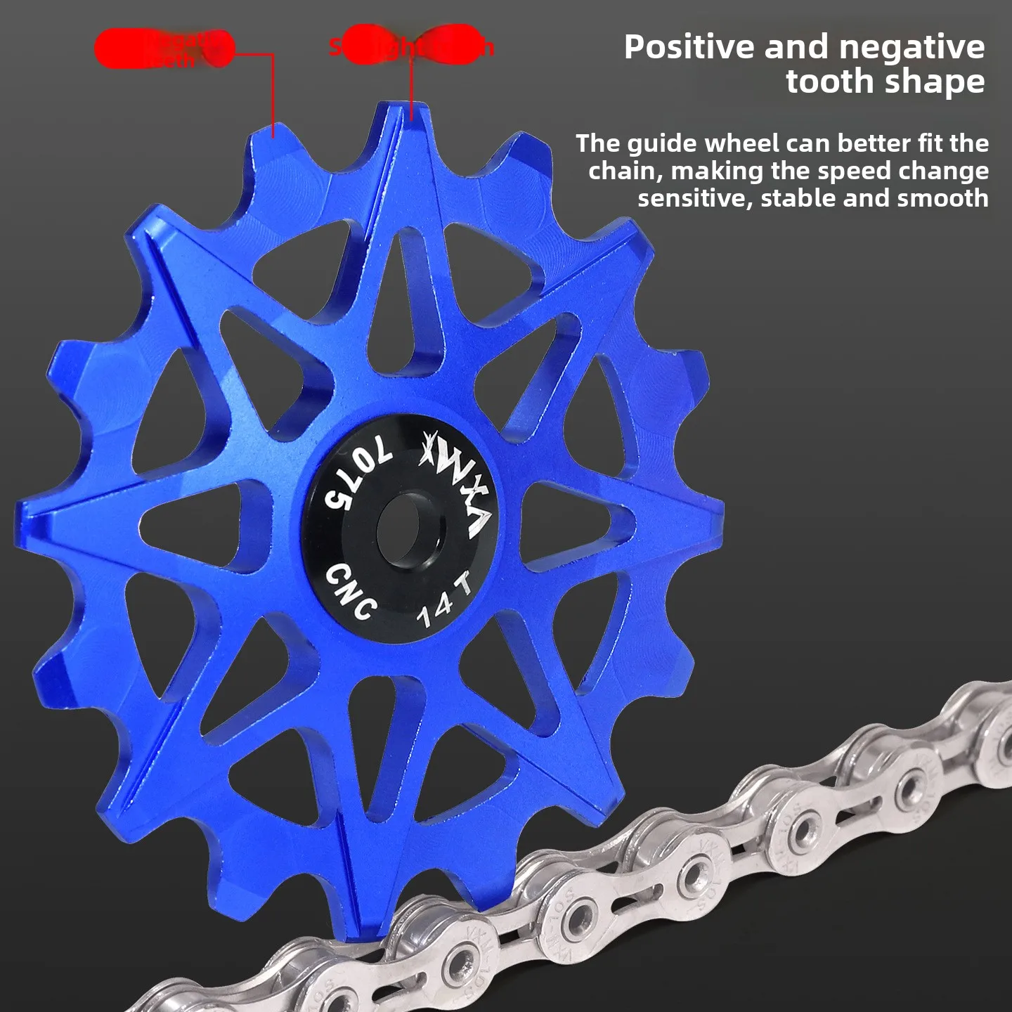 Mountain road bike positive and negative tooth guide wheels aluminum alloy 10-tooth /12T/14/16T universal rear pull guide wheels
Mountain road bike positive and negative tooth guide wheels aluminum alloy 10-tooth /12T/14/16T universal rear pull guide wheels