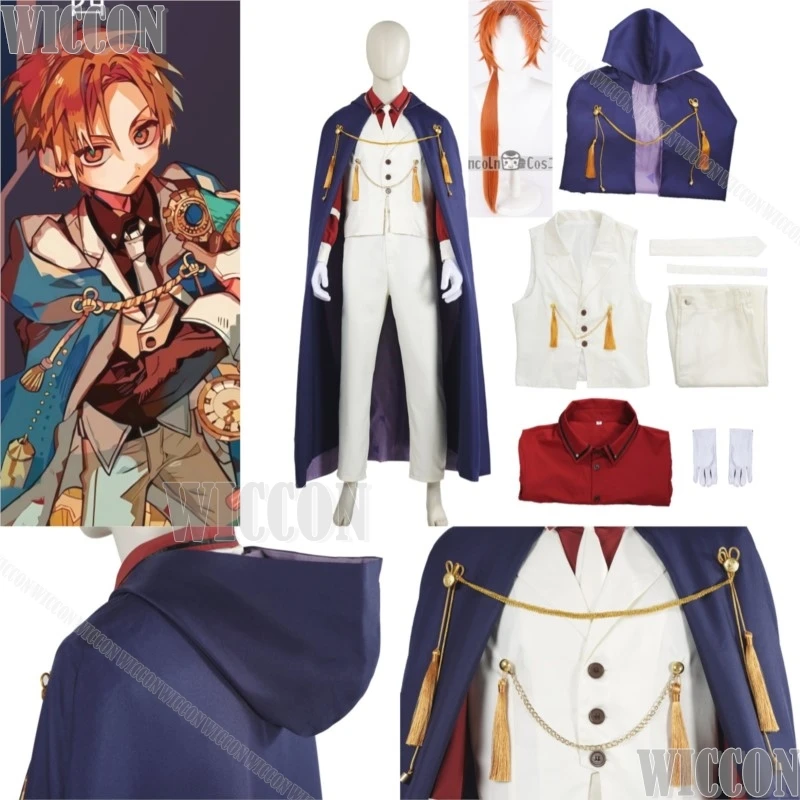 Aoi Akane Anime Toilet Bound Cosplay White Man Dress Dark Purple Cloak Orange Wig Man Boy Cos Outfit Halloween Suit Customized
Aoi Akane Anime Toilet Bound Cosplay White Man Dress Dark Purple Cloak Orange Wig Man Boy Cos Outfit Halloween Suit Customized