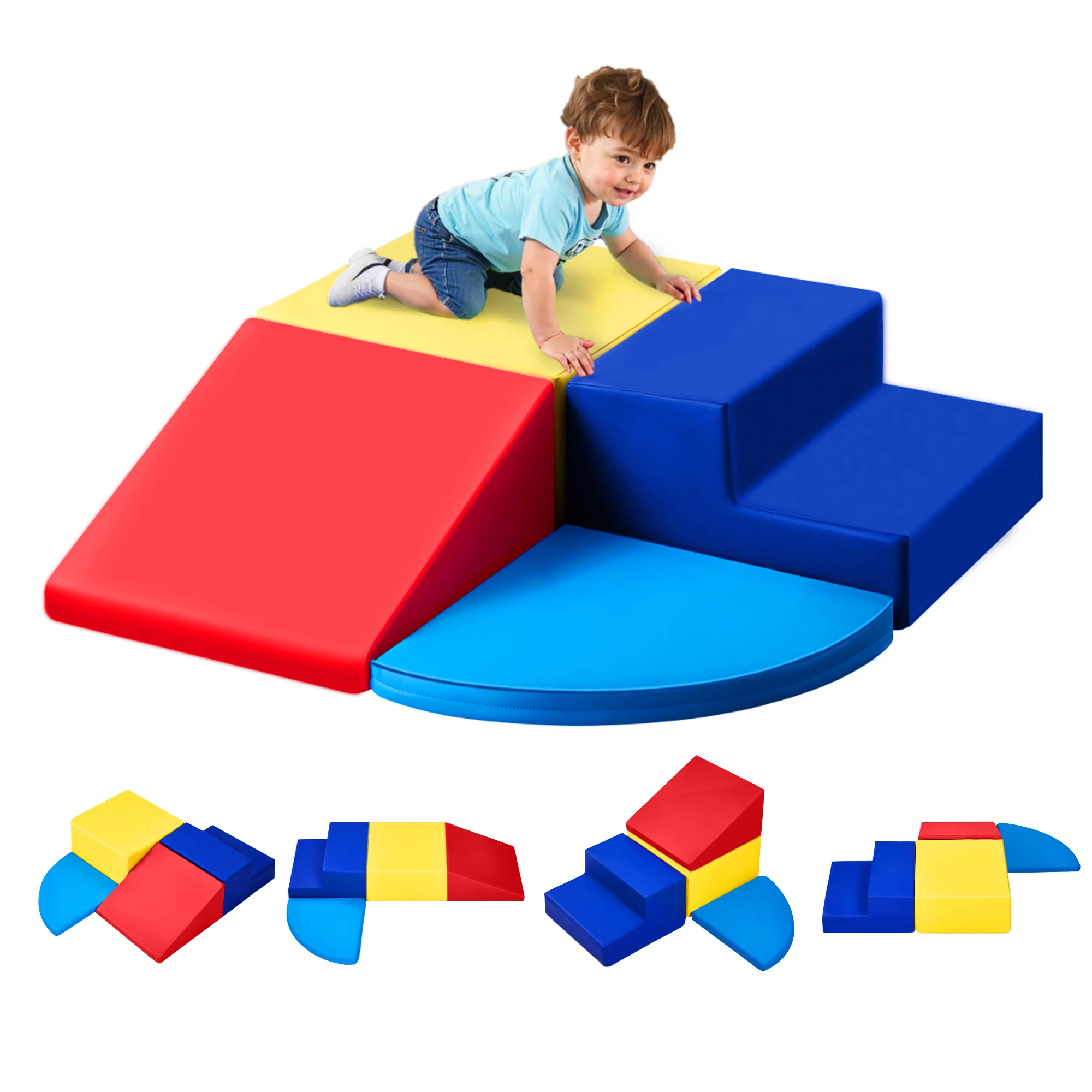 SucceBuy 4Pcs Kids Foam Climbing Toys Children Indoor Crawl Activity Playset PU Leather Climbing Blocks for Crawling & Sliding
SucceBuy 4Pcs Kids Foam Climbing Toys Children Indoor Crawl Activity Playset PU Leather Climbing Blocks for Crawling & Sliding