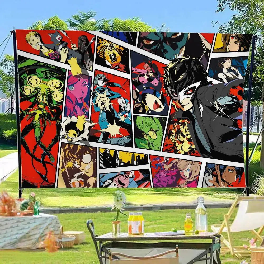 Game P-Persona 5 Creative Pattern Hanging Flag Polyester Printed Banner Hand Pulled Flag
