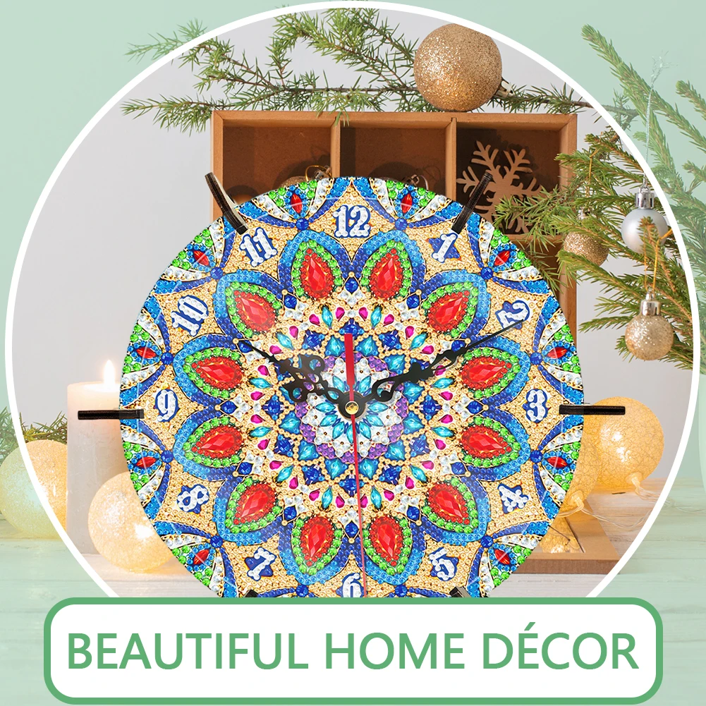 Mandala Special Shape DIY Crystal Diamond Clock Wooden Diamond Painting Hanging Ornaments Diamond Painting Clock for Home Decor
Mandala Special Shape DIY Crystal Diamond Clock Wooden Diamond Painting Hanging Ornaments Diamond Painting Clock for Home Decor