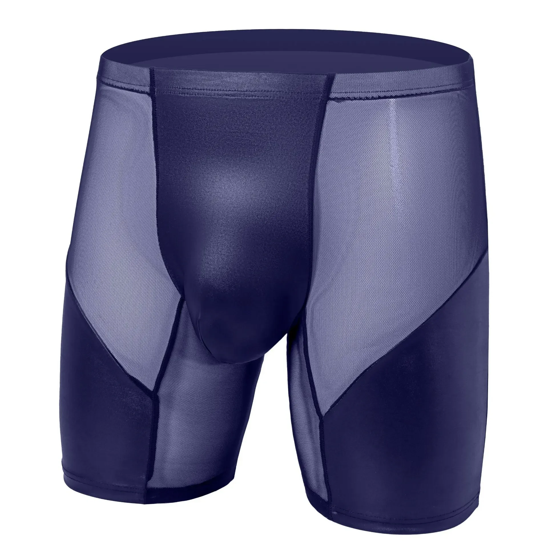 Мужские удлиненные боксеры-брифы со средней посадкой, из искусственной кожи, с прозрачными сетчатыми вставками, U-образным выпуклым карманом, защитой от натирания, спортивные, эротические трусы
Мужские удлиненные боксеры-брифы со средней посадкой, из искусственной кожи, с прозрачными сетчатыми вставками, U-образным выпуклым карманом, защитой от натирания, спортивные, эротические трусы