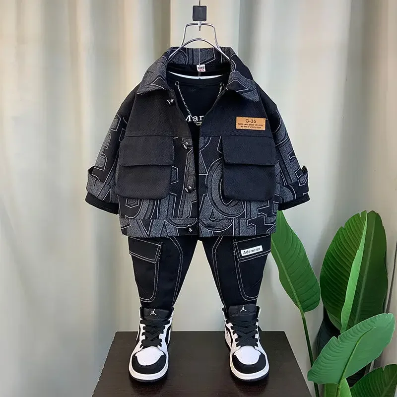 Boys' Coat Spring And Autumn 2024 New Fashion Korean Style Denim Jacket Spliced Letter Print Handsome Children's Clothes
Boys' Coat Spring And Autumn 2024 New Fashion Korean Style Denim Jacket Spliced Letter Print Handsome Children's Clothes