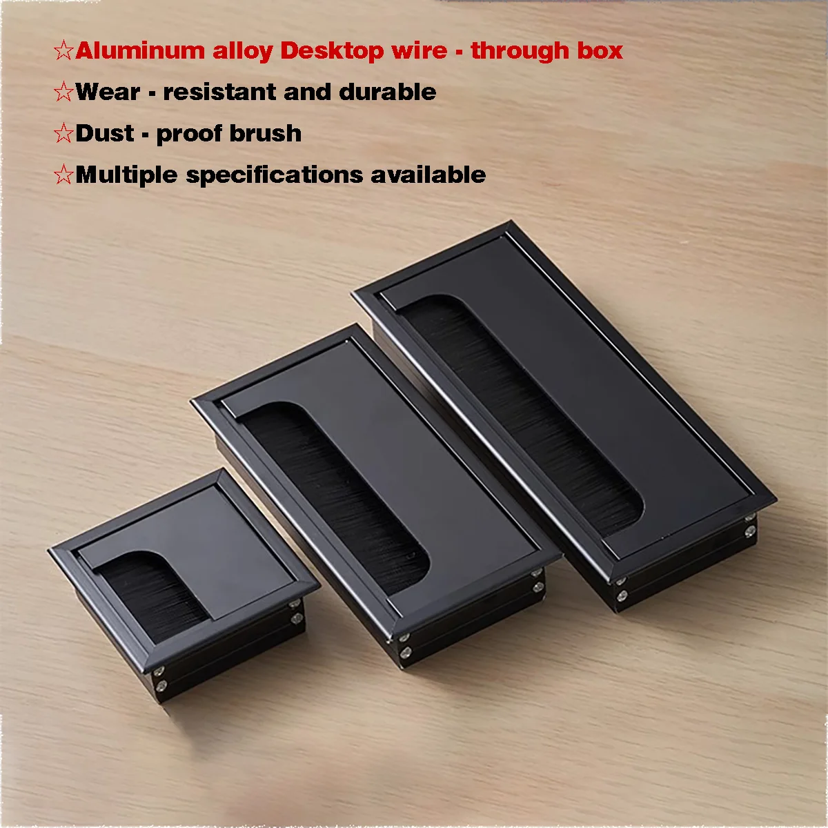 Aluminum Alloy Table Threading Box 80x80mm-1000x120mm With Brush Cable Threading Box With Cable Grommet Hole Cover Outlet Port
Aluminum Alloy Table Threading Box 80x80mm-1000x120mm With Brush Cable Threading Box With Cable Grommet Hole Cover Outlet Port