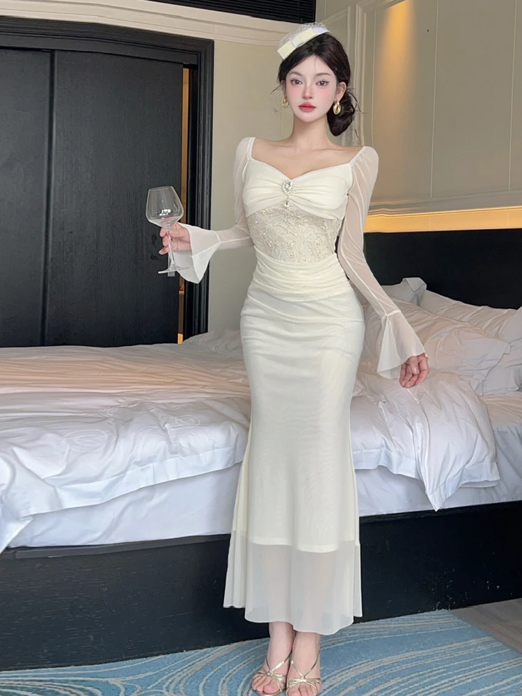 Ele Sexy Bell Sve Dr Net Splicing Bodycon Fi Tail Long Dr Waist Cinching Pure Desire Lady Autumn Long Sve
Ele Sexy Bell Sve Dr Net Splicing Bodycon Fi Tail Long Dr Waist Cinching Pure Desire Lady Autumn Long Sve