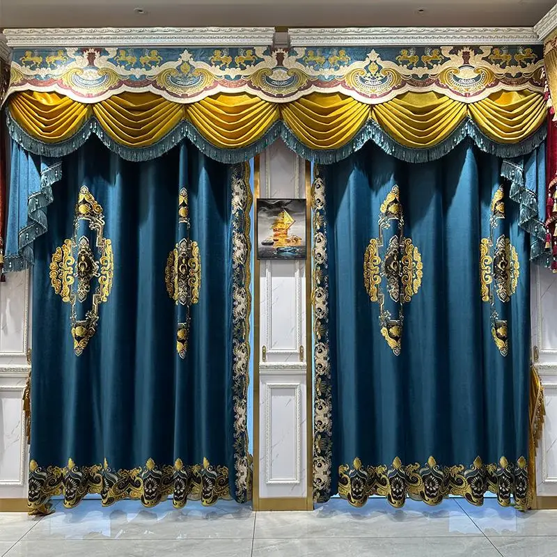 Custom Gorgeous American flannelette embroidery living room palace blue velvet cloth valance blackout curtain tulle drape C1931
Custom Gorgeous American flannelette embroidery living room palace blue velvet cloth valance blackout curtain tulle drape C1931