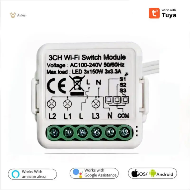 Tuya Smart Light Switch Module 1/2/3/4 Gang Automation Breaker 2 Ways Control Work with Alexa Home
Tuya Smart Light Switch Module 1/2/3/4 Gang Automation Breaker 2 Ways Control Work with Alexa Home