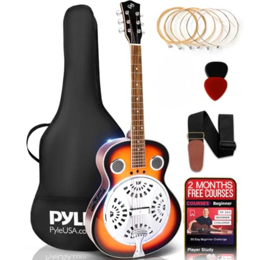 Резонансная электроакустическая гитара, 6-струнная, цвета санберст, со встроенным предусилителем, в кейсе и с аксессуарами
Резонансная электроакустическая гитара, 6-струнная, цвета санберст, со встроенным предусилителем, в кейсе и с аксессуарами