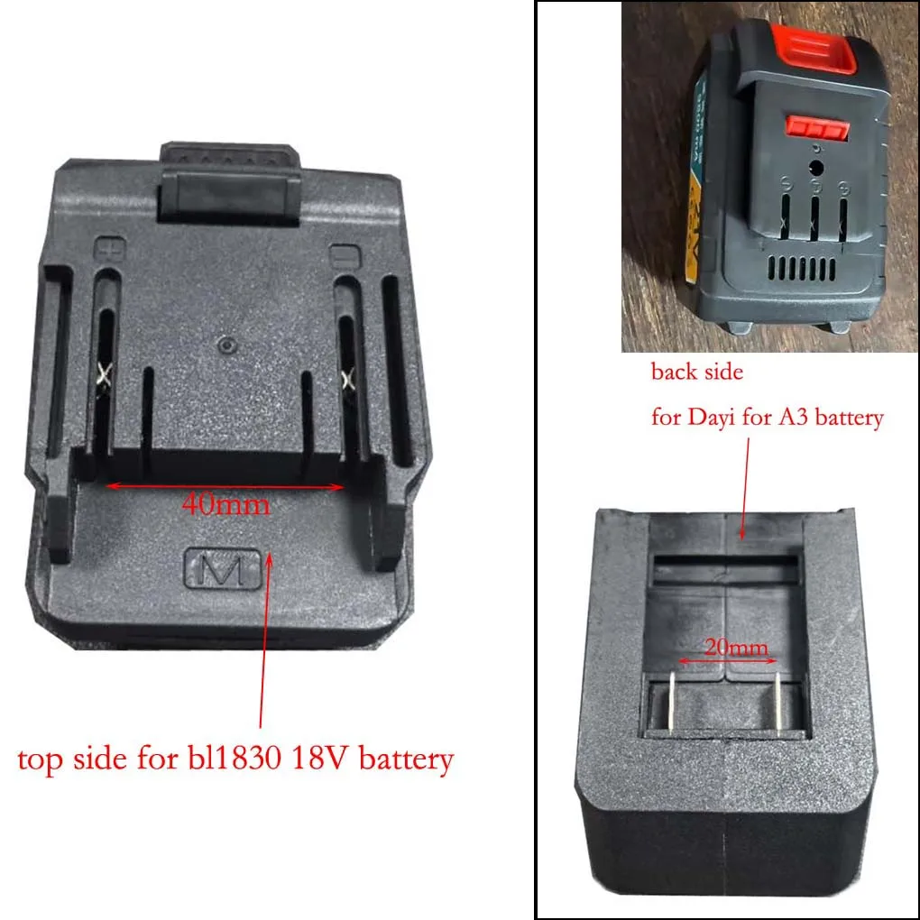 1PC Battery Adapter Converter 18V Electric Power Tool Adapter Plastic For BL1830 BL1840 BL1850 For Dayi For A3 2106 Battery Part
1PC Battery Adapter Converter 18V Electric Power Tool Adapter Plastic For BL1830 BL1840 BL1850 For Dayi For A3 2106 Battery Part
