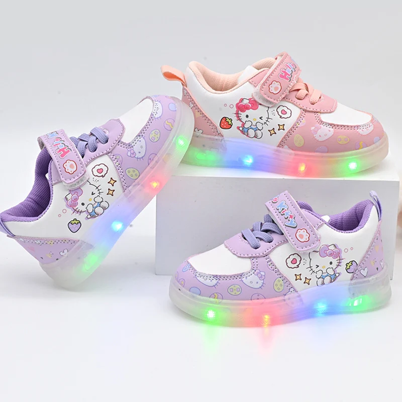 Anime Hello Kitty Kids'casual Shoes Girls Led Light Cartoon Pu Leather Fashion Sport Flat Bottom Shoes Breathable Sneakers Gift
Anime Hello Kitty Kids'casual Shoes Girls Led Light Cartoon Pu Leather Fashion Sport Flat Bottom Shoes Breathable Sneakers Gift