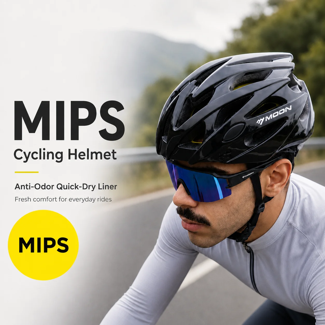 MOON MIPS Cycling Helmet – Anti-Odor Bike Helmet for Road & Mountain Bike, Large Size, Unisex Men & Women
MOON MIPS Cycling Helmet – Anti-Odor Bike Helmet for Road & Mountain Bike, Large Size, Unisex Men & Women