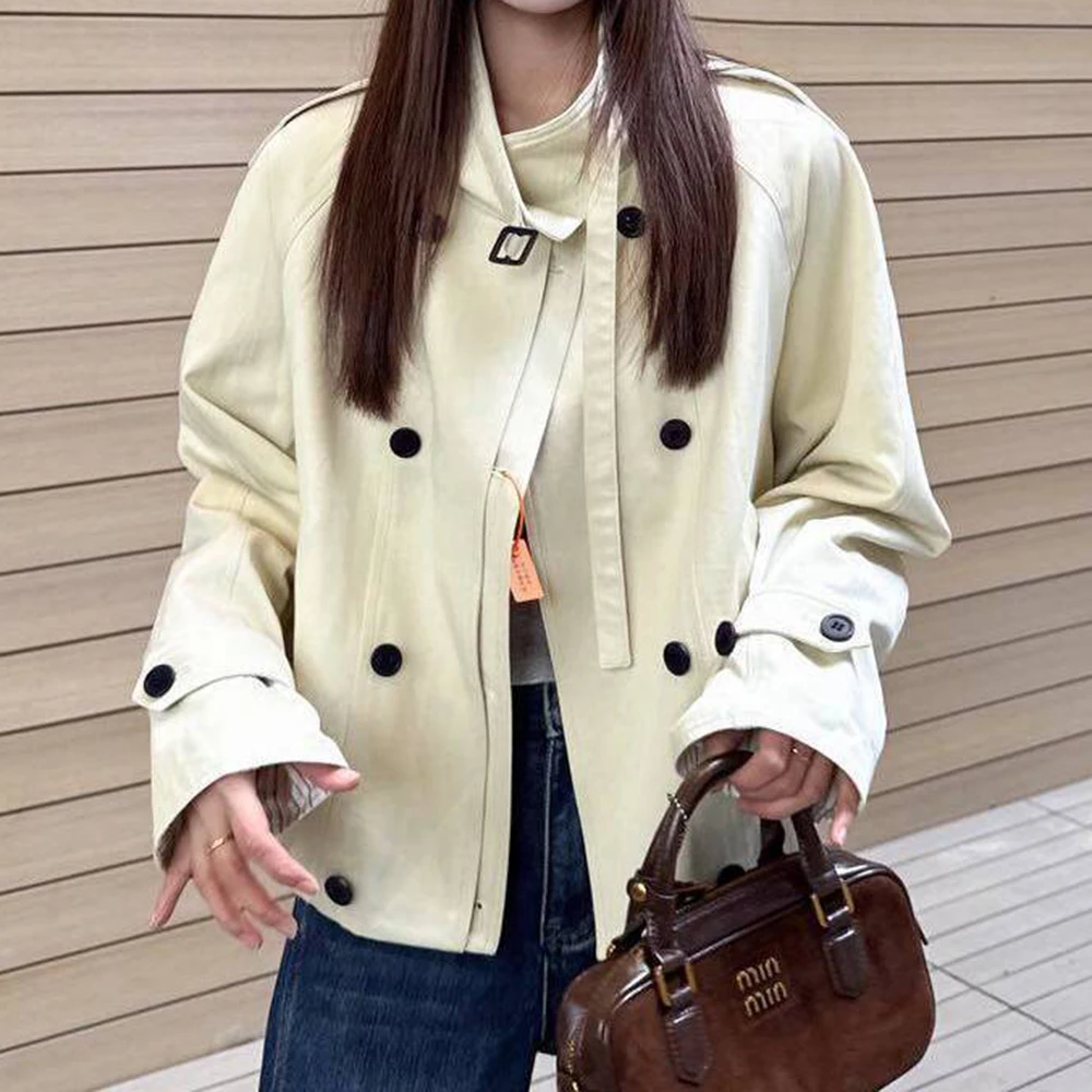 High-end thin short trench coat women's spring 2026 new popular small fashion casual top women jacket
High-end thin short trench coat women's spring 2026 new popular small fashion casual top women jacket