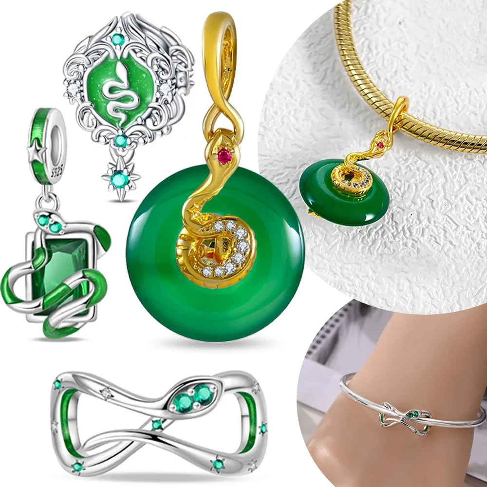 Original Charms 925 Silver Green Glass Snake Beads Fit Designer Bracelet Jewelry Diy Women Necklace Gift Accessories
Original Charms 925 Silver Green Glass Snake Beads Fit Designer Bracelet Jewelry Diy Women Necklace Gift Accessories