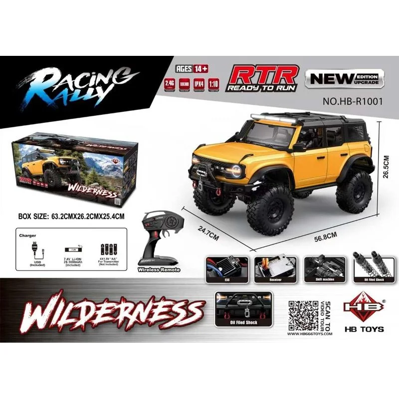 R1001 1/10 Ford Raptor Offroad RC автомобиль для скалолазания с полным приводом профессиональная игрушка для взрослых высокопроизводительный автомобиль с дистанционным управлением
R1001 1/10 Ford Raptor Offroad RC автомобиль для скалолазания с полным приводом профессиональная игрушка для взрослых высокопроизводительный автомобиль с дистанционным управлением