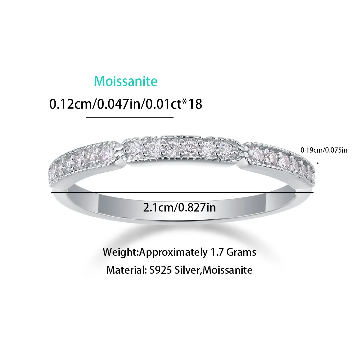 1.2mm D Color Moissanite Rings For Women S925 Silver Lab Diamond Half Eternity Band Stackable Rings Cocktail Fine Jewelry
1.2mm D Color Moissanite Rings For Women S925 Silver Lab Diamond Half Eternity Band Stackable Rings Cocktail Fine Jewelry