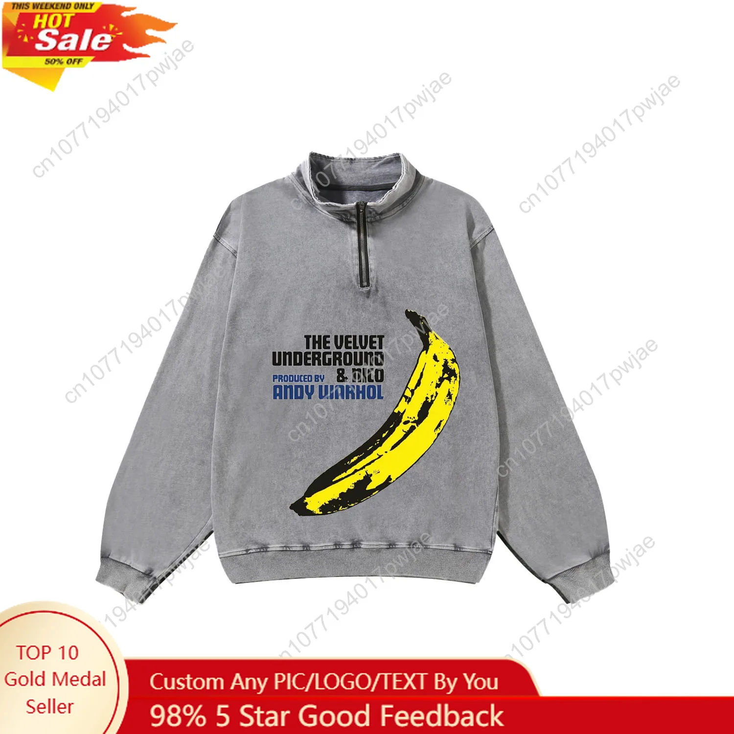 The Velvet Underground Custom Retro Sweatshirt Mans Womans Half Zipper Vintage Sweat Shirt Photo Custom Made Tops
The Velvet Underground Custom Retro Sweatshirt Mans Womans Half Zipper Vintage Sweat Shirt Photo Custom Made Tops